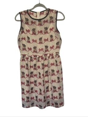 Antix Brazil Size Medium Rabbit Bow Print Sleeveless Dress Belt Loops